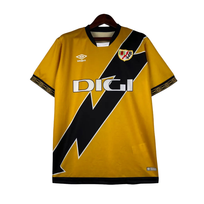 Camisa Rayo Vallecano III 23/24 - Torcedor Umbro Masculina - Dourado com detalhes em preto e branco