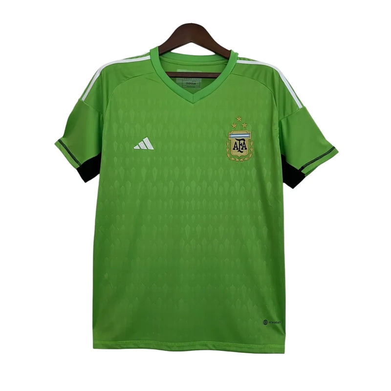 Camisa Seleção da Argentina Goleiro 23/24 - Torcedor Adidas Masculina - Verde com detalhes em branco e dourado