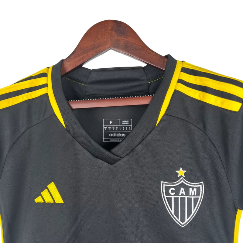 Camisa Atlético Mineiro III 23/24 - Torcedor Adidas Feminina - Preta com detalhes em amarelo