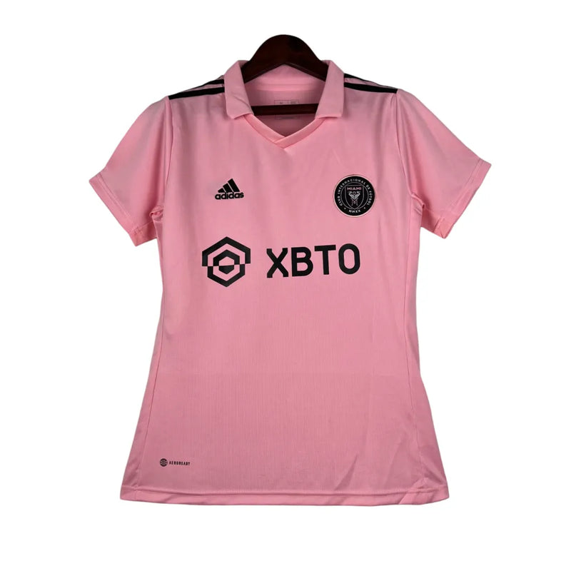 Camisa Inter Miami I 23/24 - Torcedor Adidas Feminina - Rosa com detalhes em preto