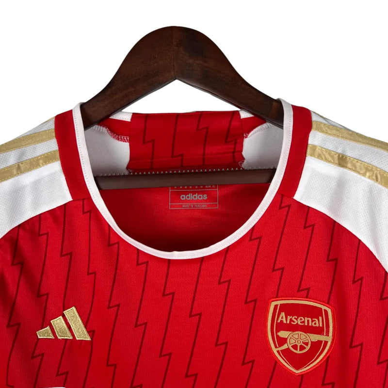 Camisa Arsenal I 23/24 - Torcedor Adidas Feminina - Vermelha com detalhes em branco e dourado