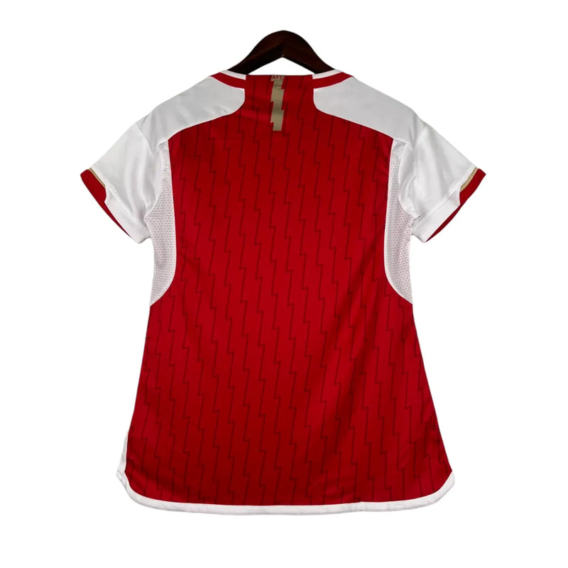 Camisa Arsenal I 23/24 - Torcedor Adidas Feminina - Vermelha com detalhes em branco e dourado