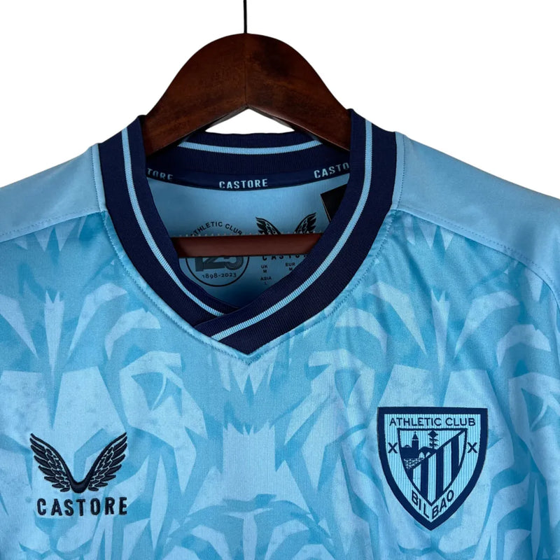 Camisa Athletic Bilbao II 23/24 - Torcedor Castore Masculina - Azul com detalhes em branco e preto