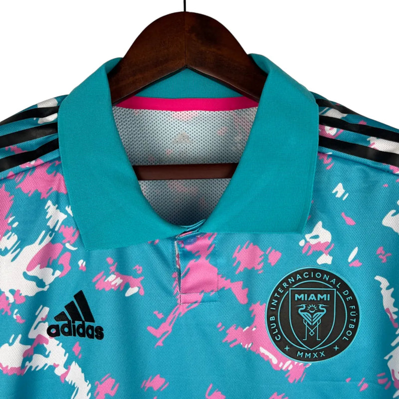 Camisa Inter Miami 23/24 - Torcedor Adidas Feminina - Azul com detalhes em branco e rosa