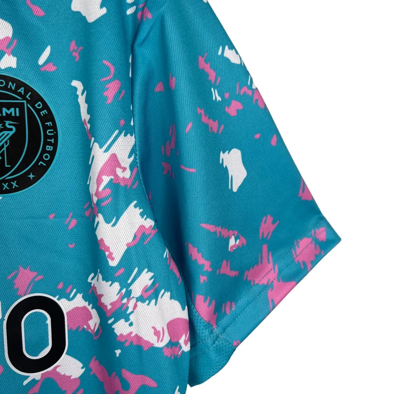 Camisa Inter Miami 23/24 - Torcedor Adidas Feminina - Azul com detalhes em branco e rosa