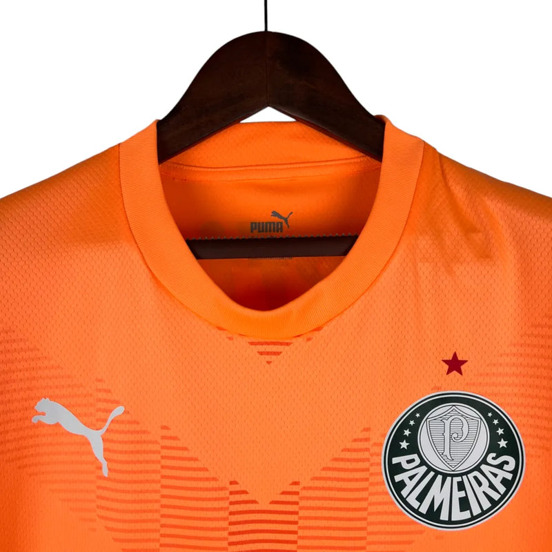 Camisa Palmeiras Goleiro III 23/24 - Torcedor Puma Masculina - Laranja com detalhes em branco