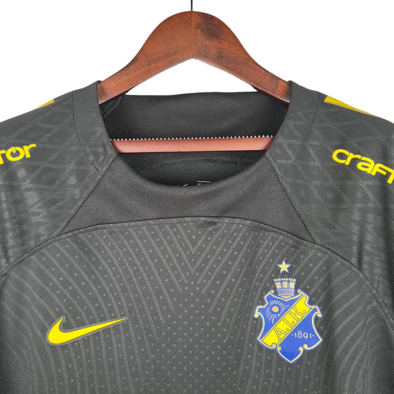 Camisa AIK Edição Especial 23/24 - Torcedor Nike Masculina - Preta com detalhes em amarelo e azul