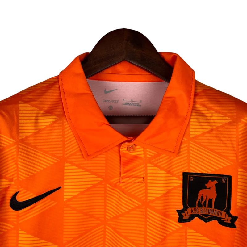 Camisa AFC Richmond II 23/24 - Torcedor Nike Masculina - Laranja com detalhes em branco e preto