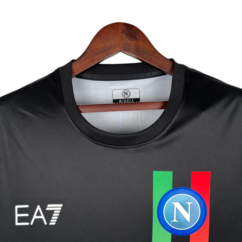 Camisa Napoli Edição Champions 23/24 - Torcedor EA7 Masculina - Preta