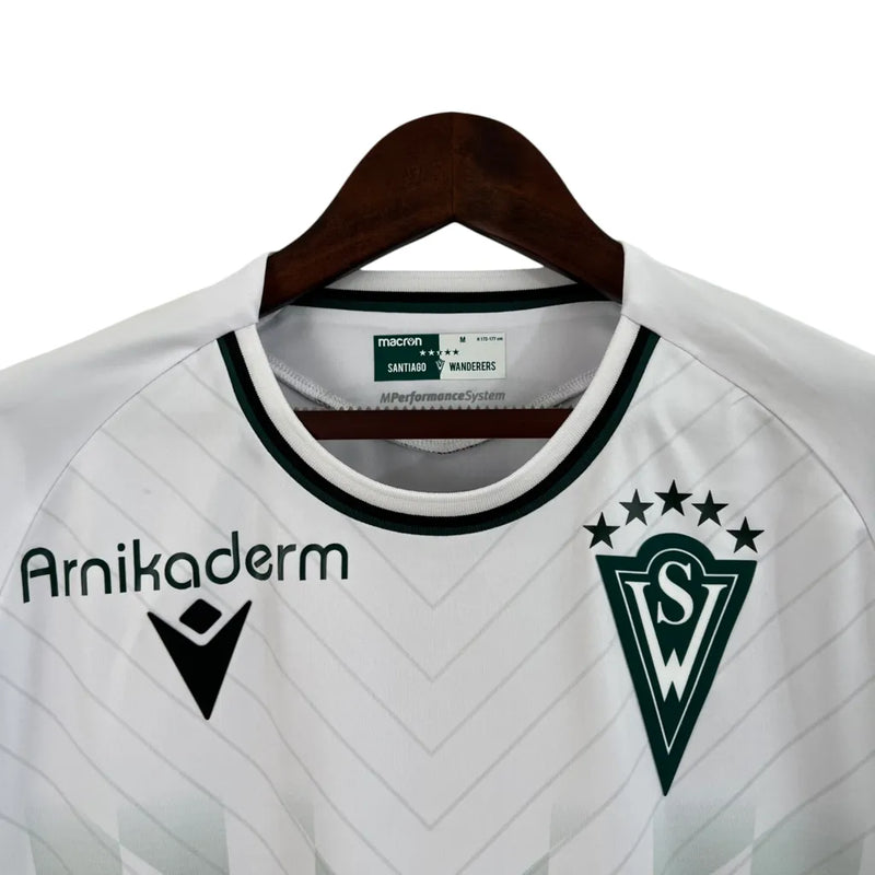 Camisa Santiago Wanderers II 23/24 - Torcedor Macron Masculina - Branca com detalhes em verde e preto