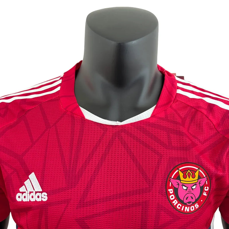 Camisa Porcinos I 23/24 - Jogador Adidas Masculina - Rosa com detalhes em branco