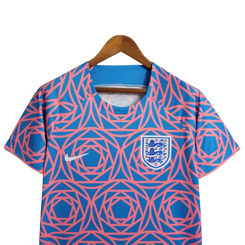 Camisa Seleção Inglaterra 23/24 - Torcedor Nike Masculina - Azul com detalhes em laranja