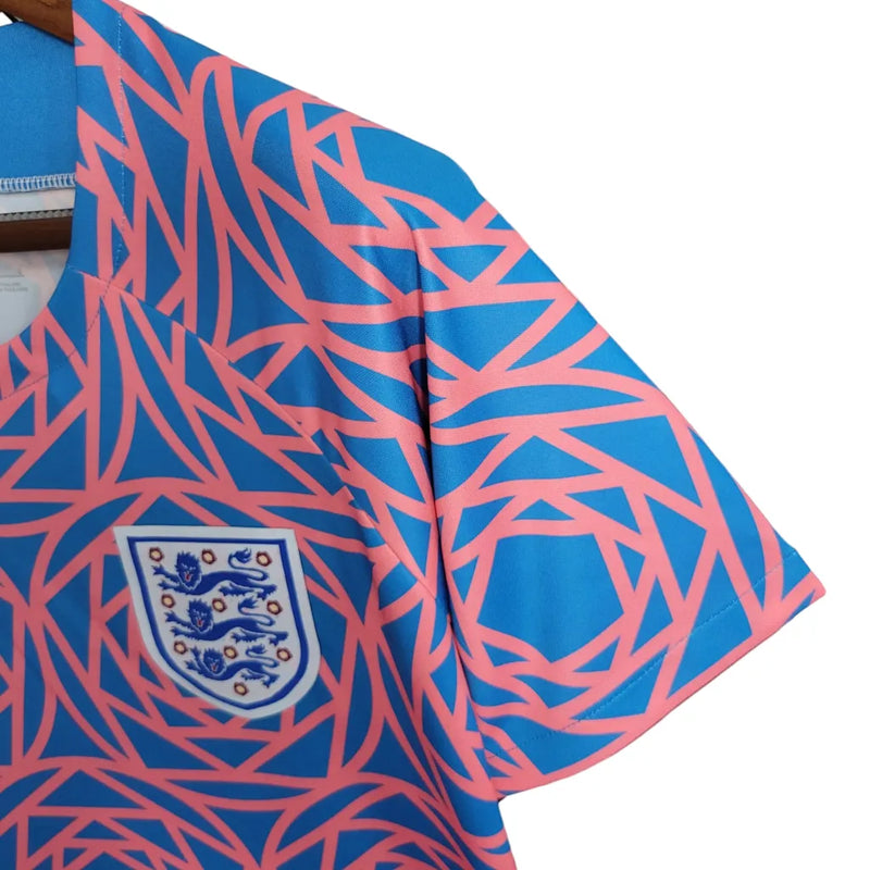 Camisa Seleção Inglaterra 23/24 - Torcedor Nike Masculina - Azul com detalhes em laranja