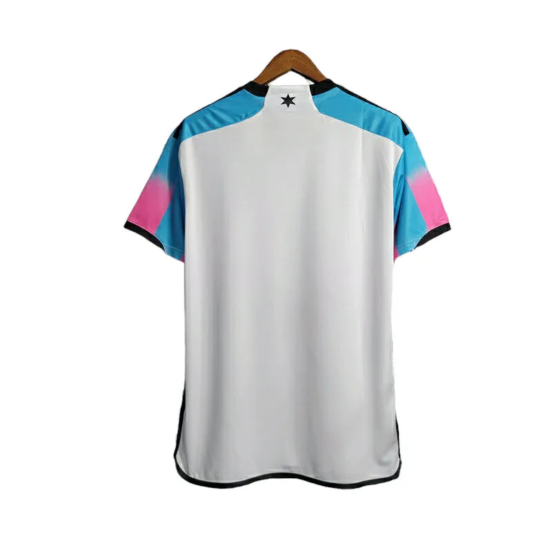 Camisa Minnesota United I 23/24 - Torcedor Adidas Masculina - Azul com detalhes em rosa e branco