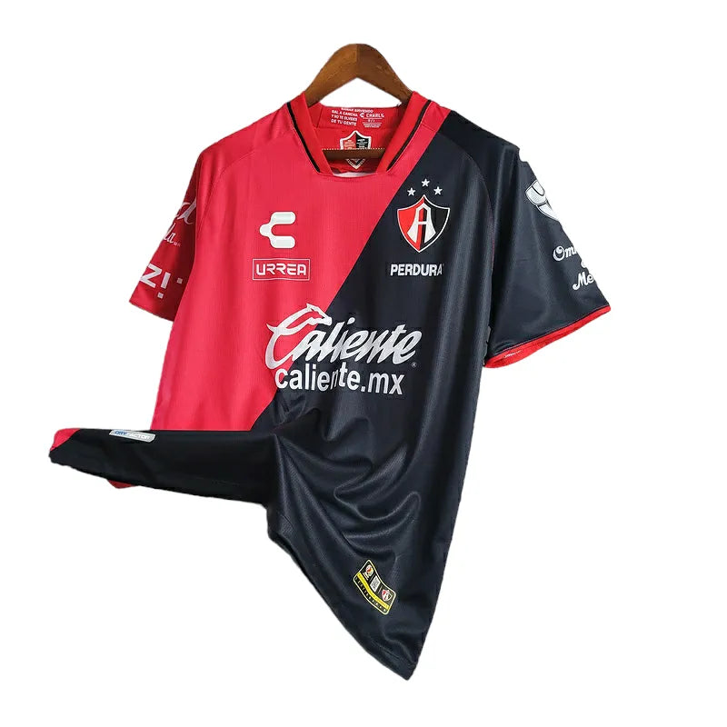 Camisa Atlas do México I 23/24 - Torcedor Surtek Masculina - Vermelha com detalhes em preto