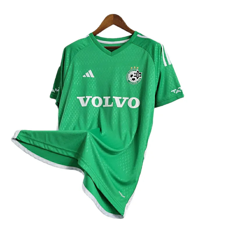 Camisa Maccabi Haifa I 23/24 - Torcedor Adidas Masculina - Verde com detalhes em branco e preto