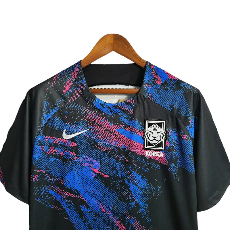 Camisa Seleção Coreia do Sul Treino 23/24 - Torcedor Nike Masculina - Preta com detalhes em azul e vermelho