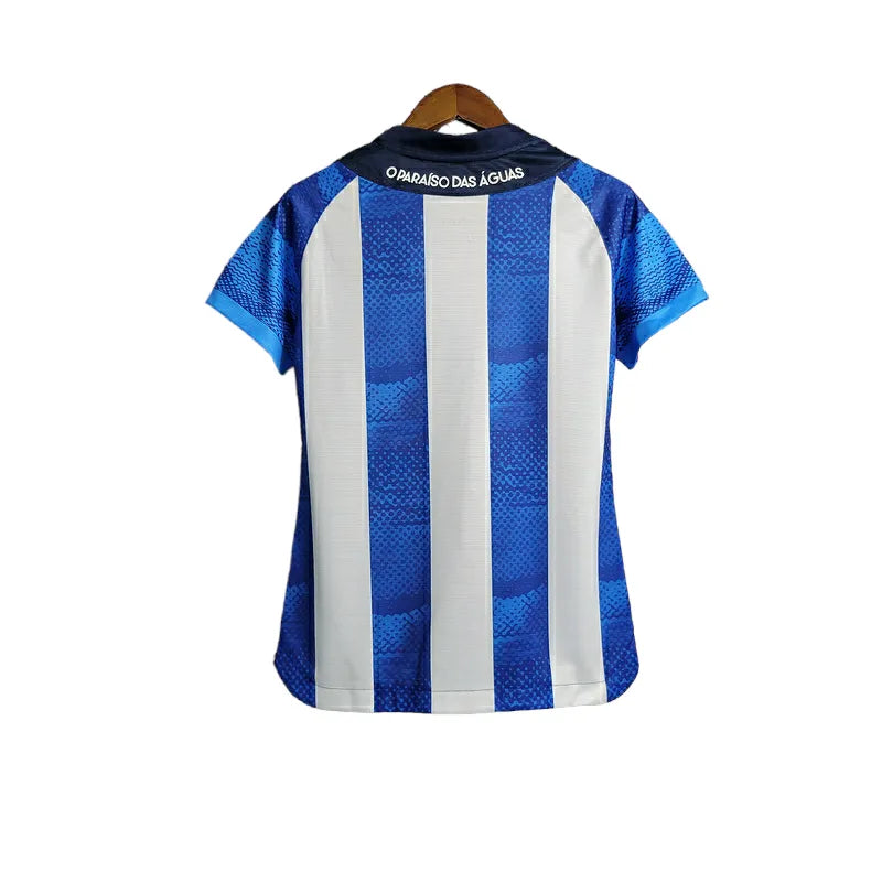 Camisa CSA de Alagoas I 23/24 - Torcedor Volt Feminina - Azul com detalhes em branco