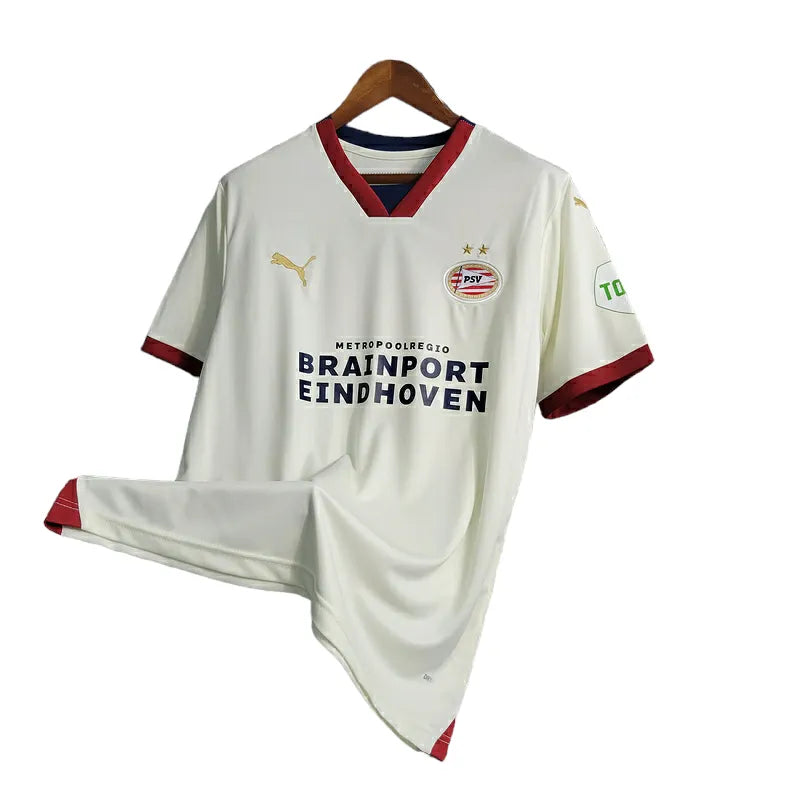 Camisa PSV Eindhoven II 23/24 - Torcedor Puma Masculina - Branca com detalhes em vermelho e dourado