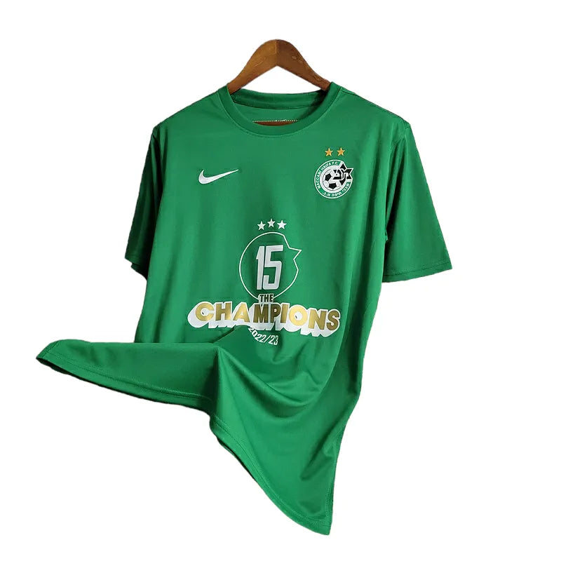 Camisa Maccabi Haifa Edição Especial 23/24 - Torcedor Nike Masculina - Verde com detalhes em branco e dourado