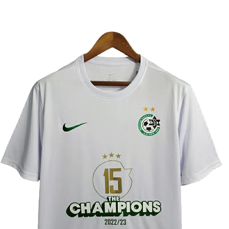 Camisa Maccabi Haifa Edição Especial 23/24 - Torcedor Nike Masculina - Branca com detalhes em verde