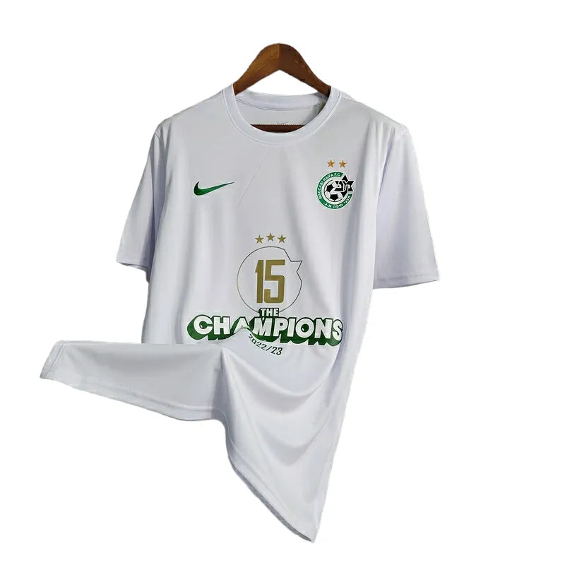 Camisa Maccabi Haifa Edição Especial 23/24 - Torcedor Nike Masculina - Branca com detalhes em verde