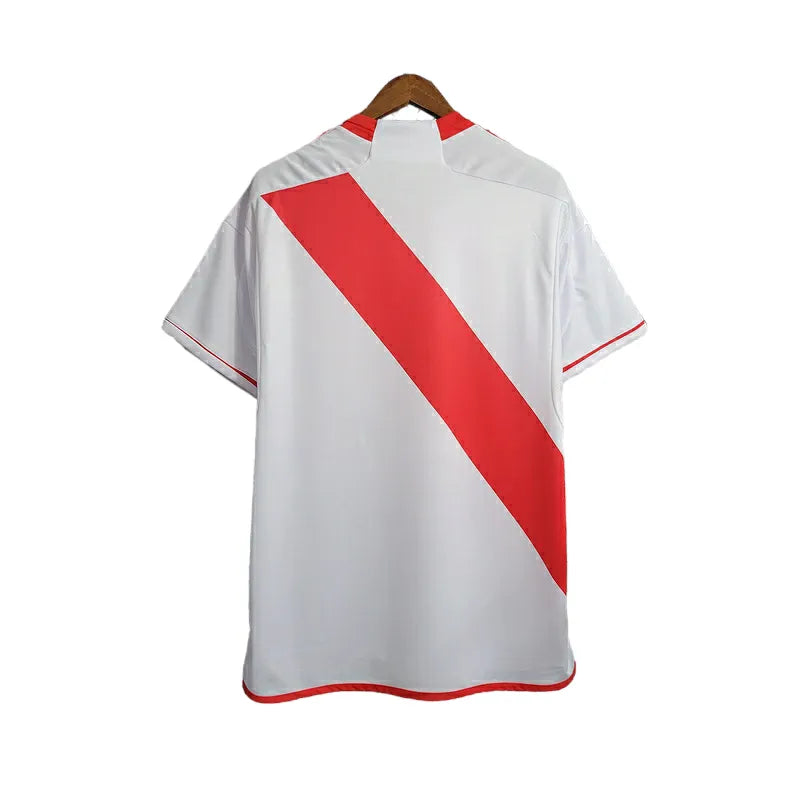 Camisa Seleção Peru I 23/24 - Torcedor Adidas Masculina - Branca com detalhes em vermelho