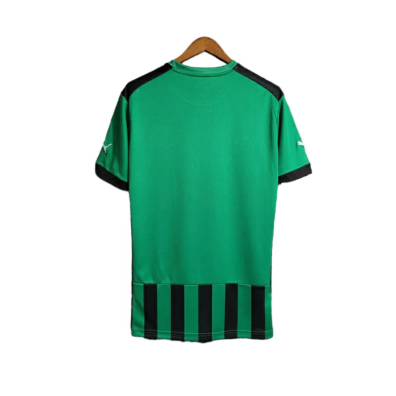 Camisa Sassuolo I 23/24 - Torcedor Puma Masculina - Verde com detalhes em preto e branco