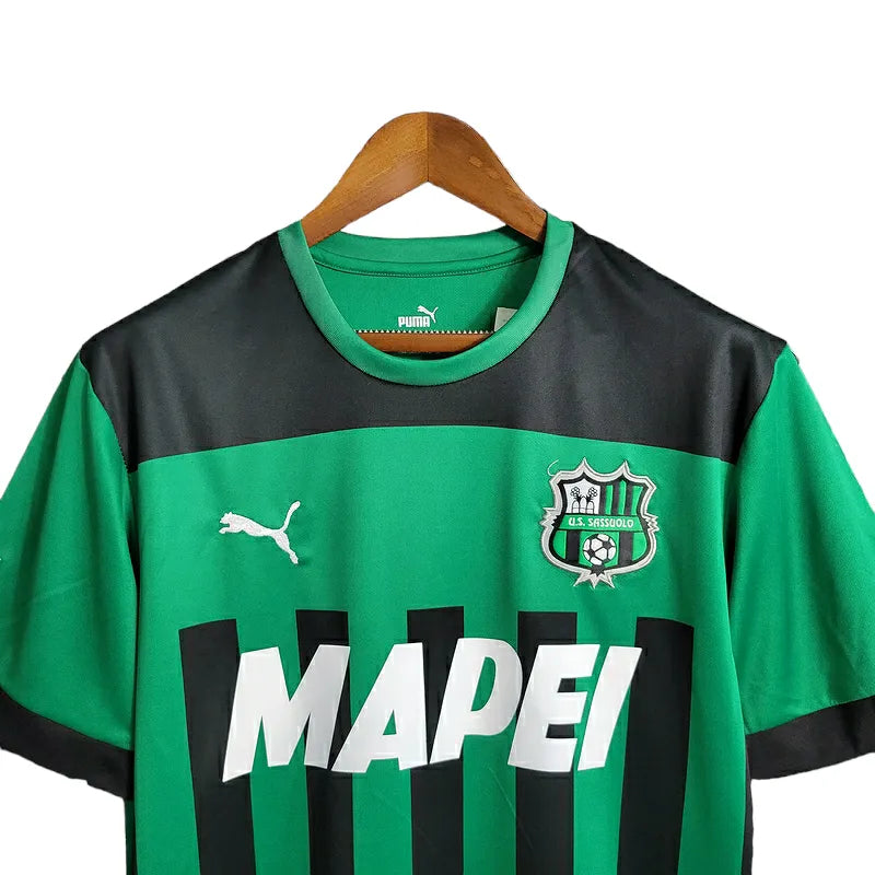 Camisa Sassuolo I 23/24 - Torcedor Puma Masculina - Verde com detalhes em preto e branco