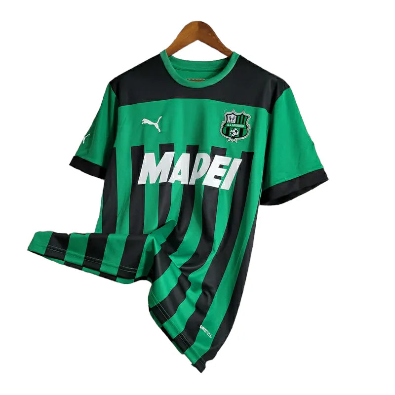 Camisa Sassuolo I 23/24 - Torcedor Puma Masculina - Verde com detalhes em preto e branco