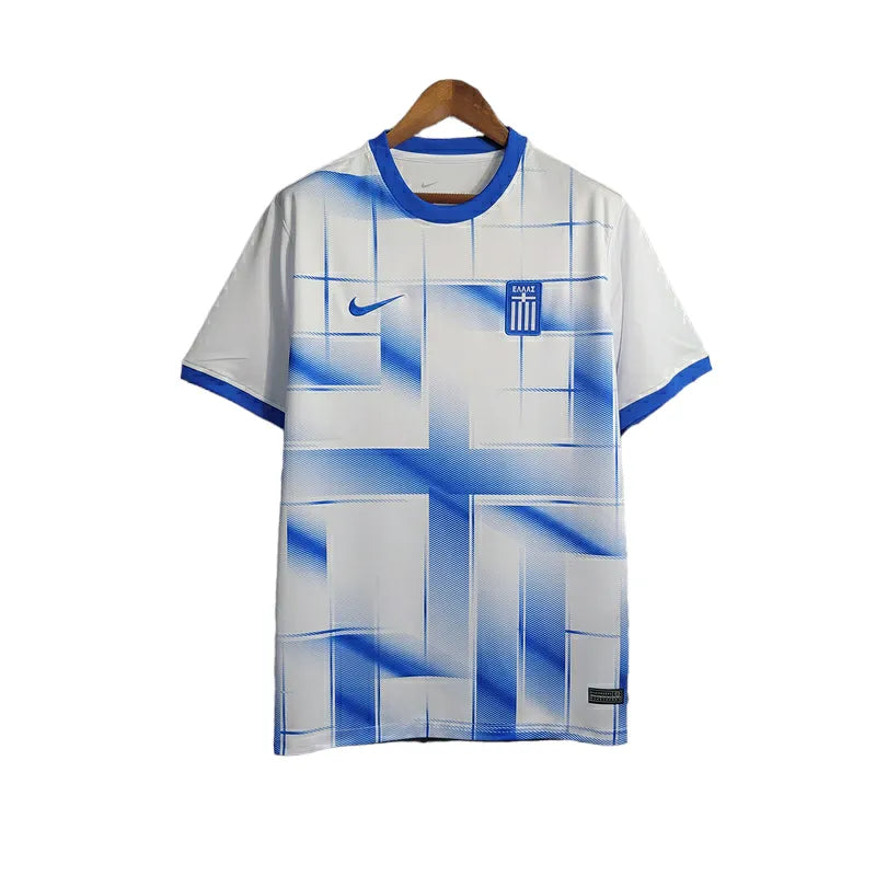 Camisa Seleção Grécia I 23/24 - Torcedor Nike Masculina - Branca com detalhes em azul