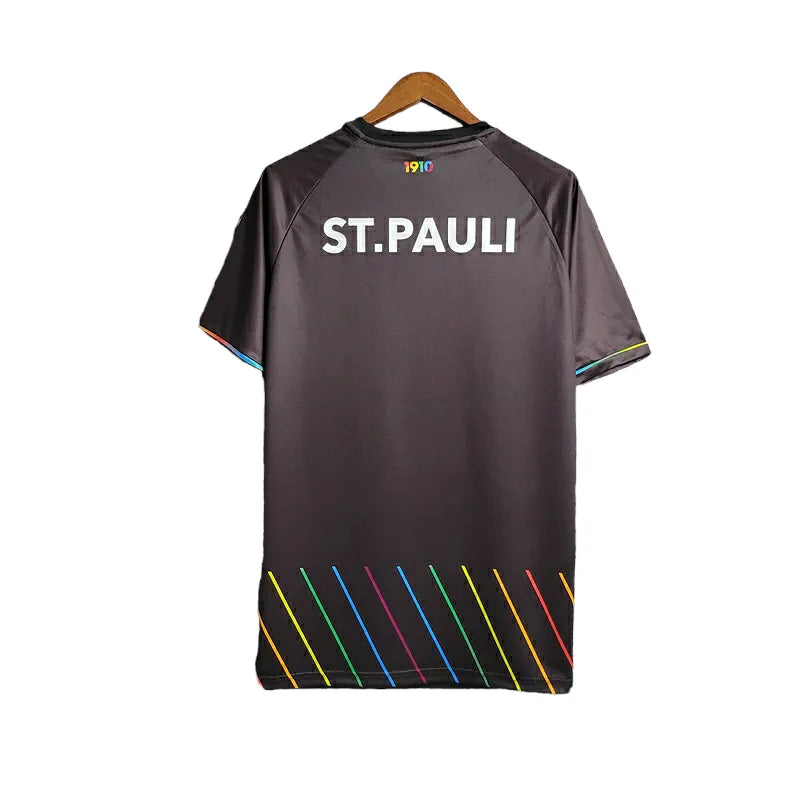 Camisa FC St Pauli II 23/24 - Torcedor Diiy Masculina - Preta com detalhes refletivos