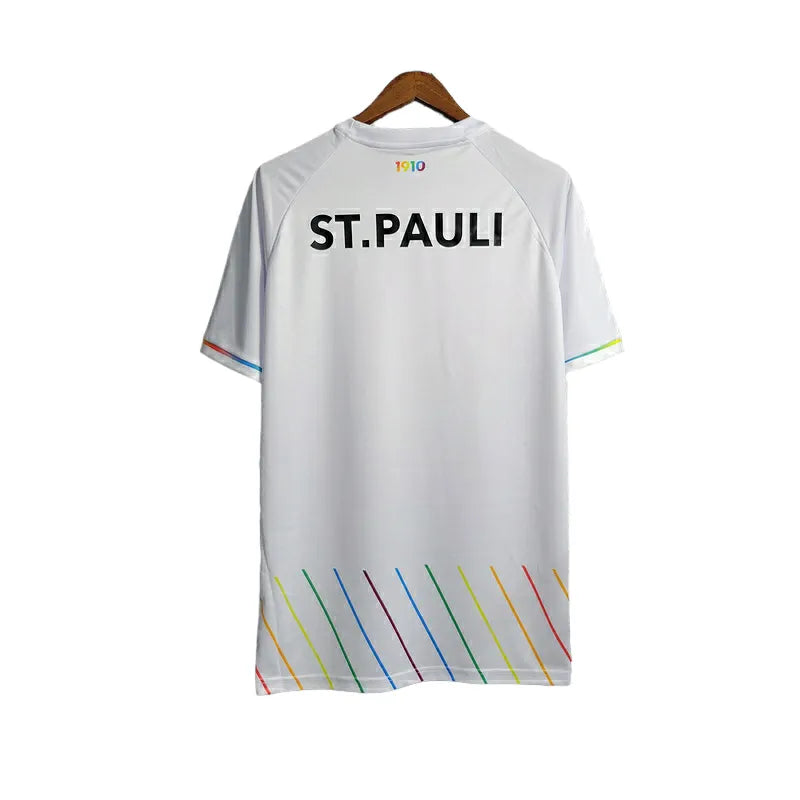 Camisa FC St Pauli III 23/24 - Torcedor Diiy Masculina - Branca com detalhes refletivos