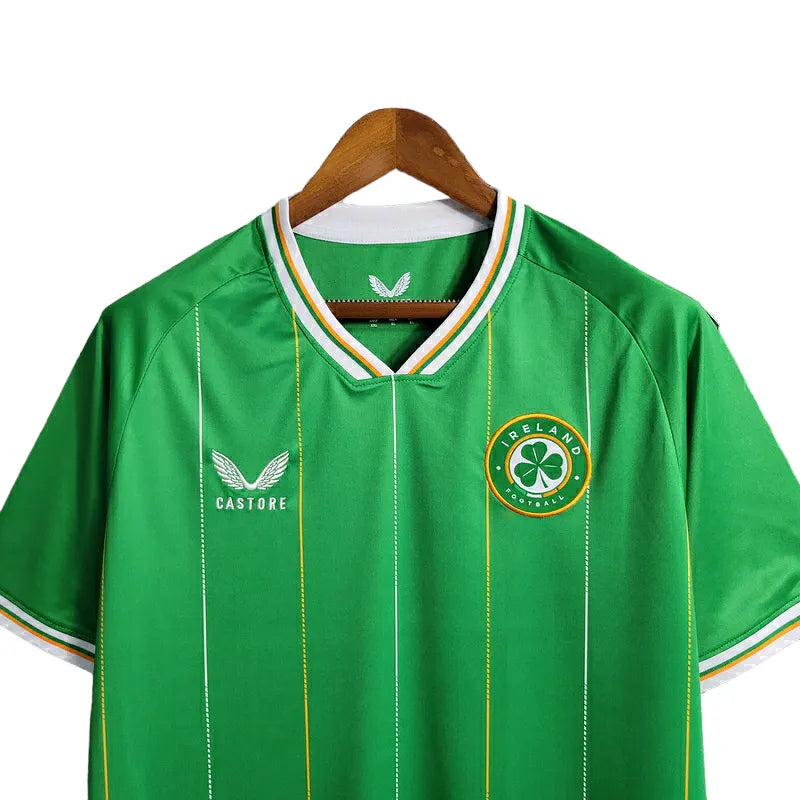 Camisa Seleção Irlanda I 23/24 - Torcedor Castore Masculina - Verde com detalhes em laranja