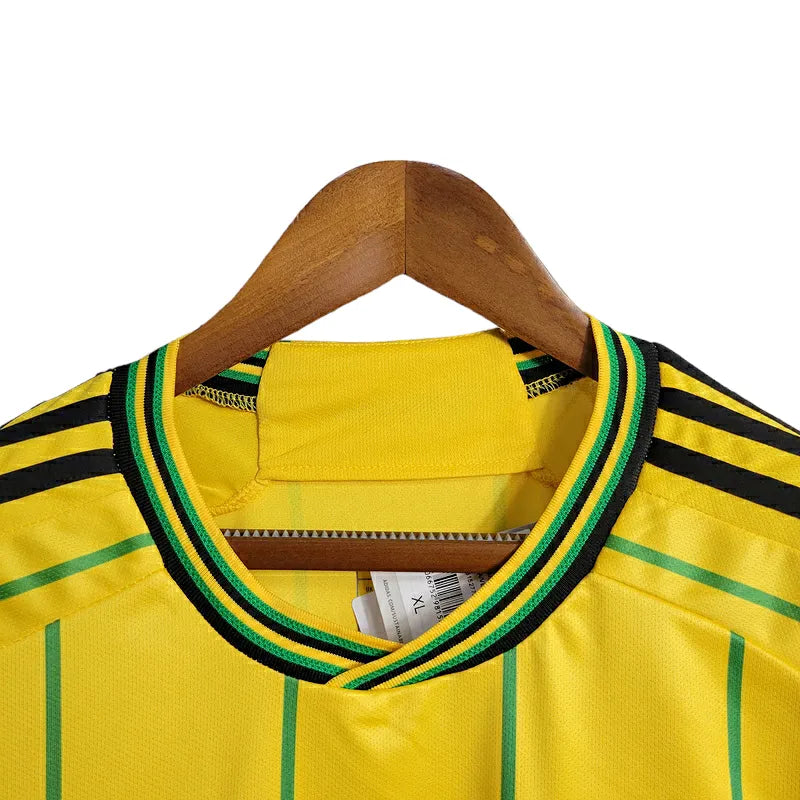 Camisa Seleção Jamaica I 23/24 - Torcedor Adidas Masculina - Amarela com detalhes em verde e preto