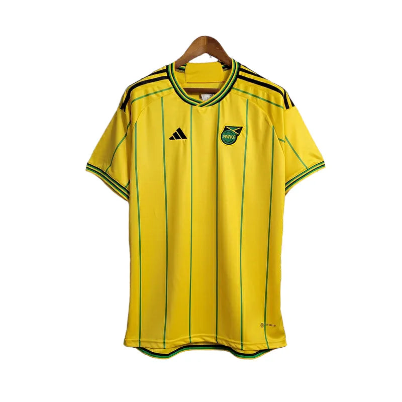 Camisa Seleção Jamaica I 23/24 - Torcedor Adidas Masculina - Amarela com detalhes em verde e preto