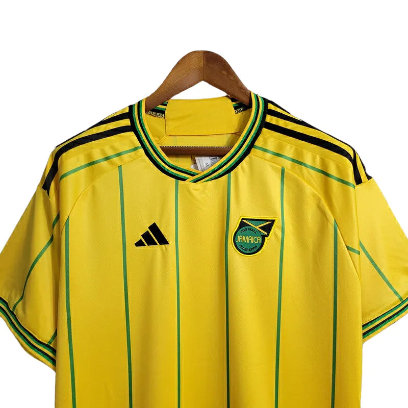 Camisa Seleção Jamaica I 23/24 - Torcedor Adidas Masculina - Amarela com detalhes em verde e preto