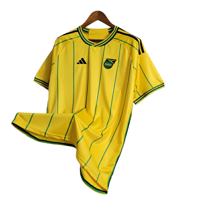 Camisa Seleção Jamaica I 23/24 - Torcedor Adidas Masculina - Amarela com detalhes em verde e preto