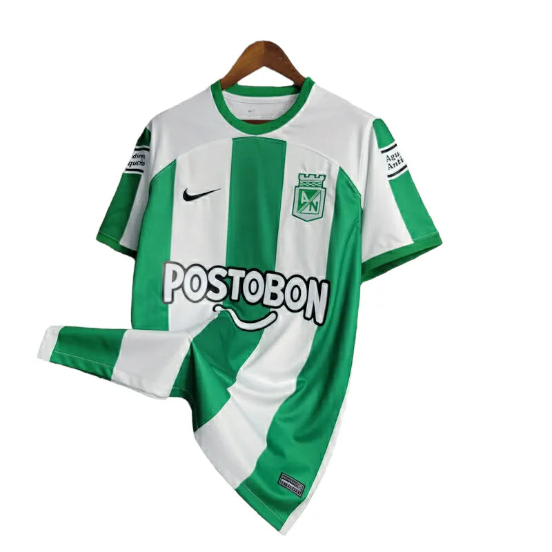 Camisa Atlético Nacional I 23/24 - Torcedor Nike Masculina - Branco com verde em detalhes em preto