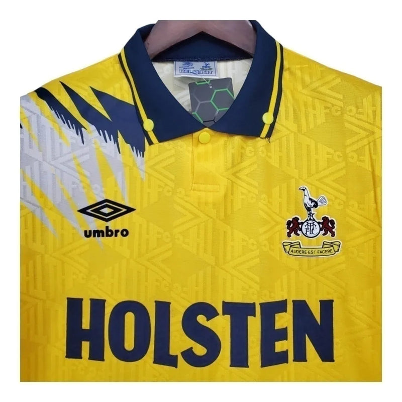 Camisa Tottenham II Retrô 92/94 - Umbro Masculina - Amarela com detalhes em azul e cinza