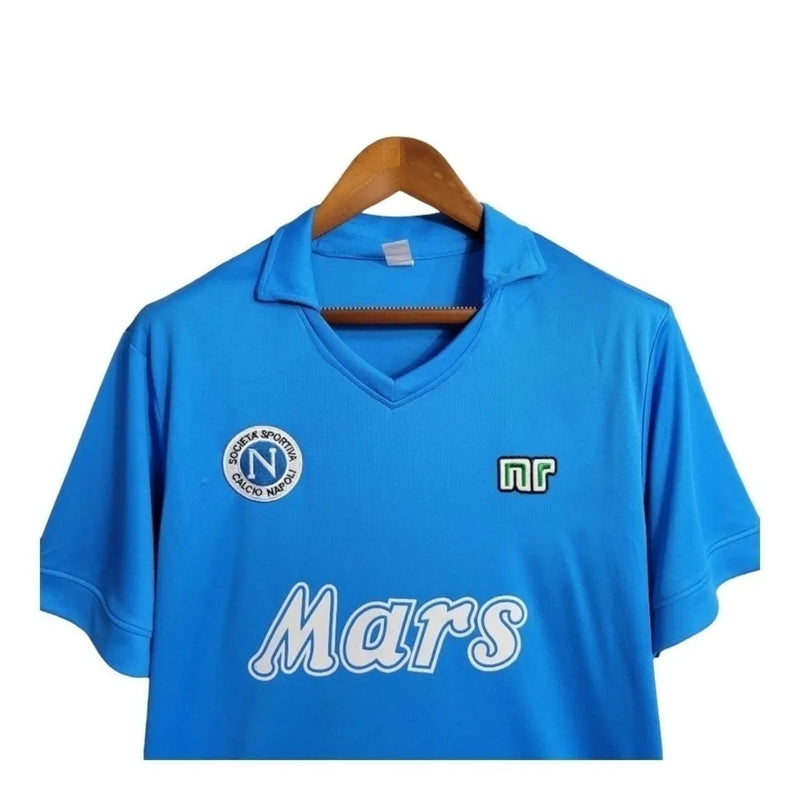 Camisa Retrô Napoli I 1988/1989 - Ennere Masculina - Azul