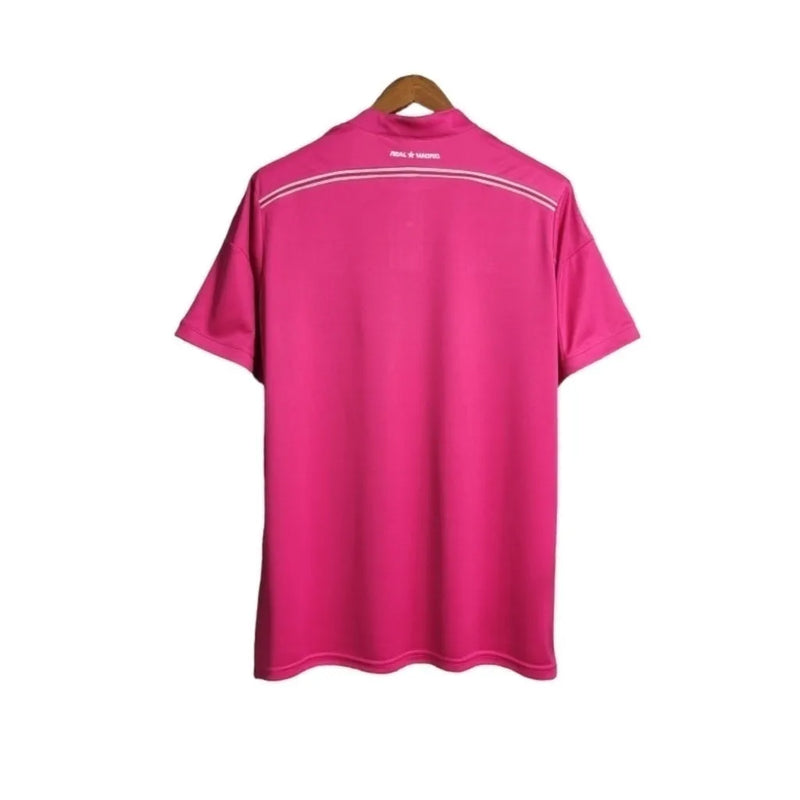 Camisa Retrô Real Madrid II 14/15 - Masculina Adidas - Rosa com detalhes em branco