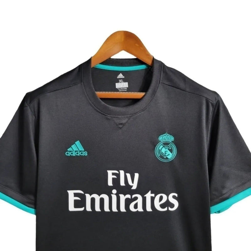 Camisa Retrô Real Madrid II 17/18 - Masculina Adidas - Preta com detalhes em verde