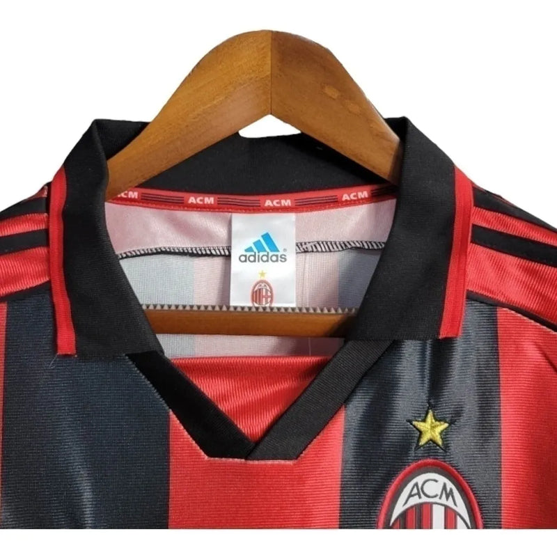 Camisa Retrô AC Milan I 1998/1999 - Masculina Adidas - Vermelha e preta