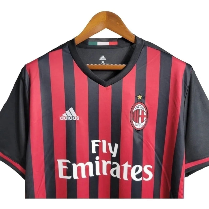 Camisa Retrô AC Milan I 2016/2017 - Masculina Adidas - Vermelha e preta