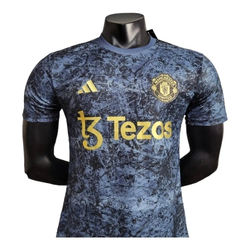 Camisa Manchester United Edição Especial 24/25 - Jogador Adidas Masculina - Azul com detalhes em preto