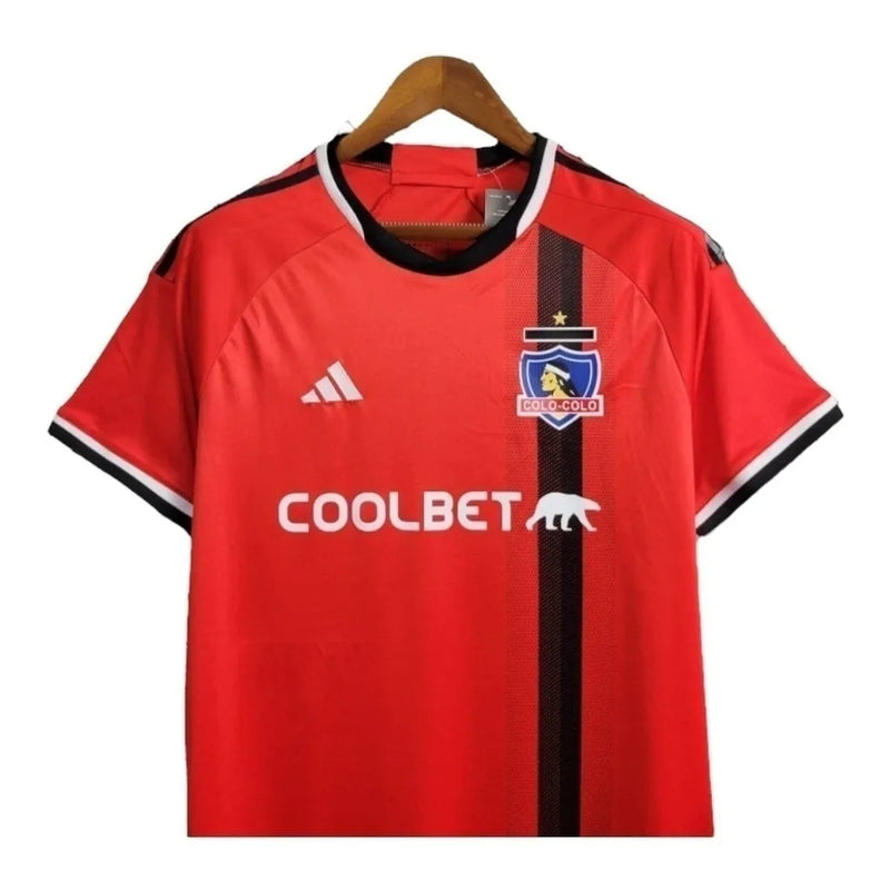 Camisa Colo Colo do Chile II 24/25 - Torcedor Adidas Masculina - Vermelha com detalhes em preto e branco