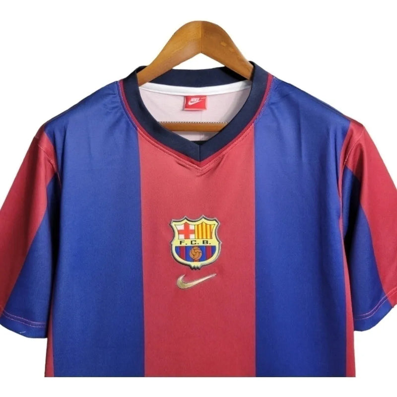 Camisa Retrô Barcelona I 98/99 - Masculina Nike - Azul e vermelha