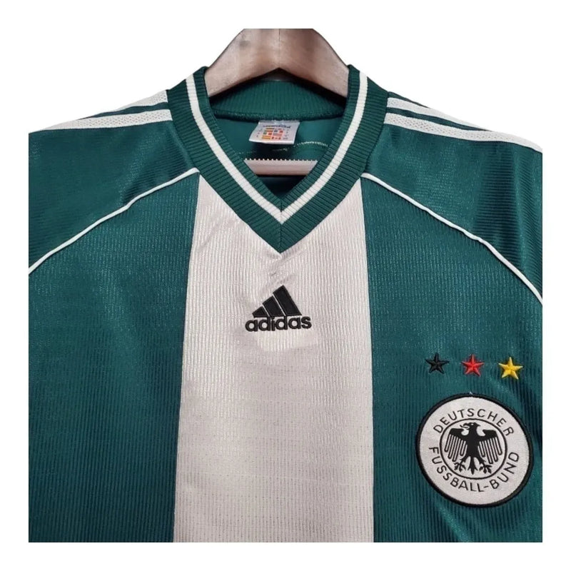 Camisa Retrô Seleção da Alemanha II 1998 - Masculina Adidas - Branca e verde