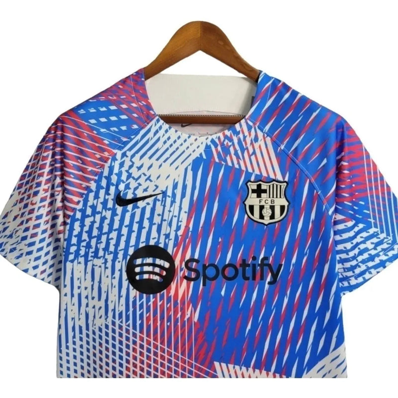 Camisa Treino Barcelona 23/24 - Torcedor Nike Masculina - Branca com detalhes em azul e rosa